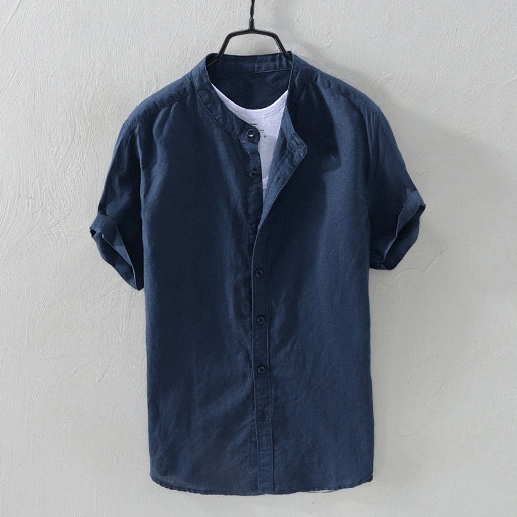 Baggy Cotton Linen Solid Shirt