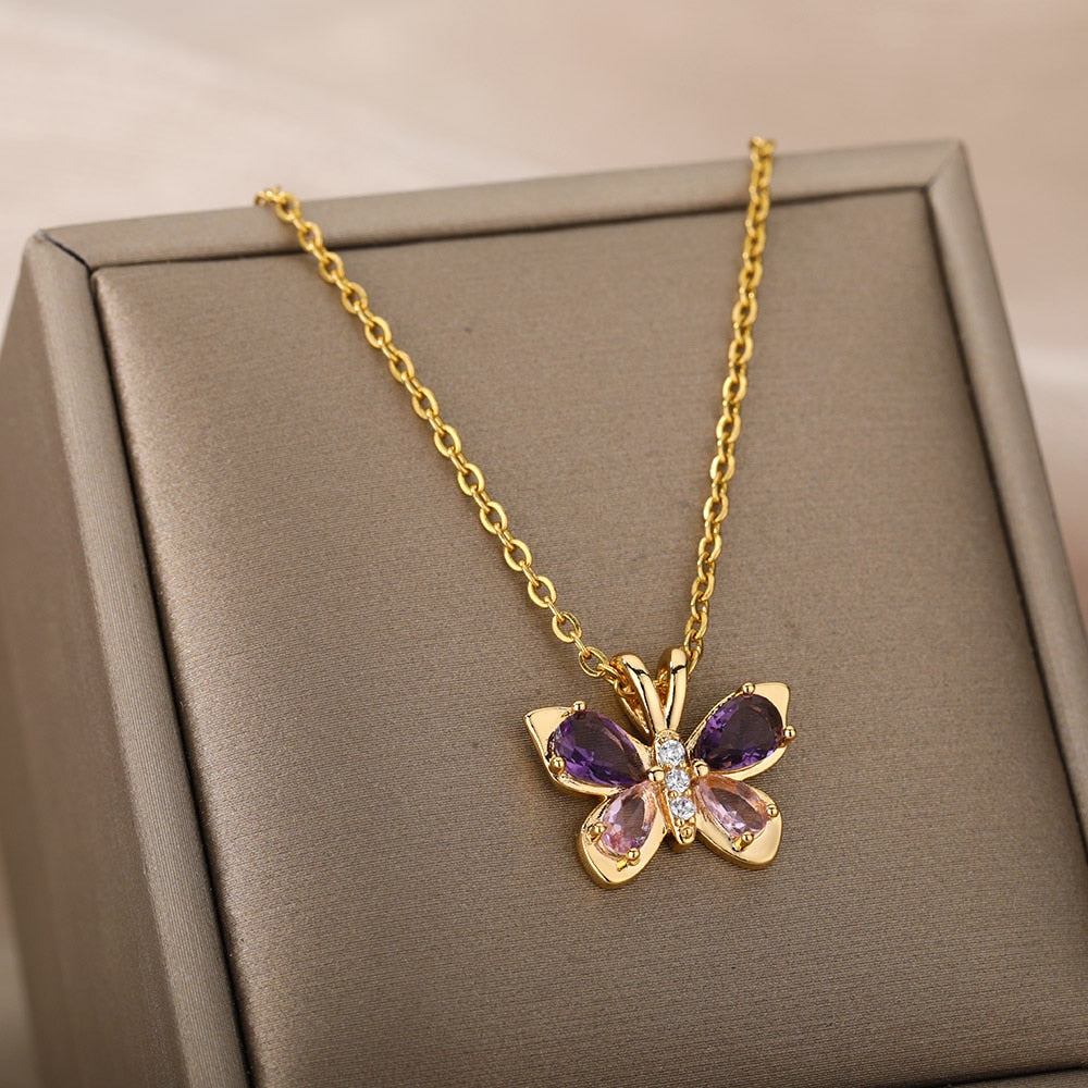 Vintage Butterfly Necklace