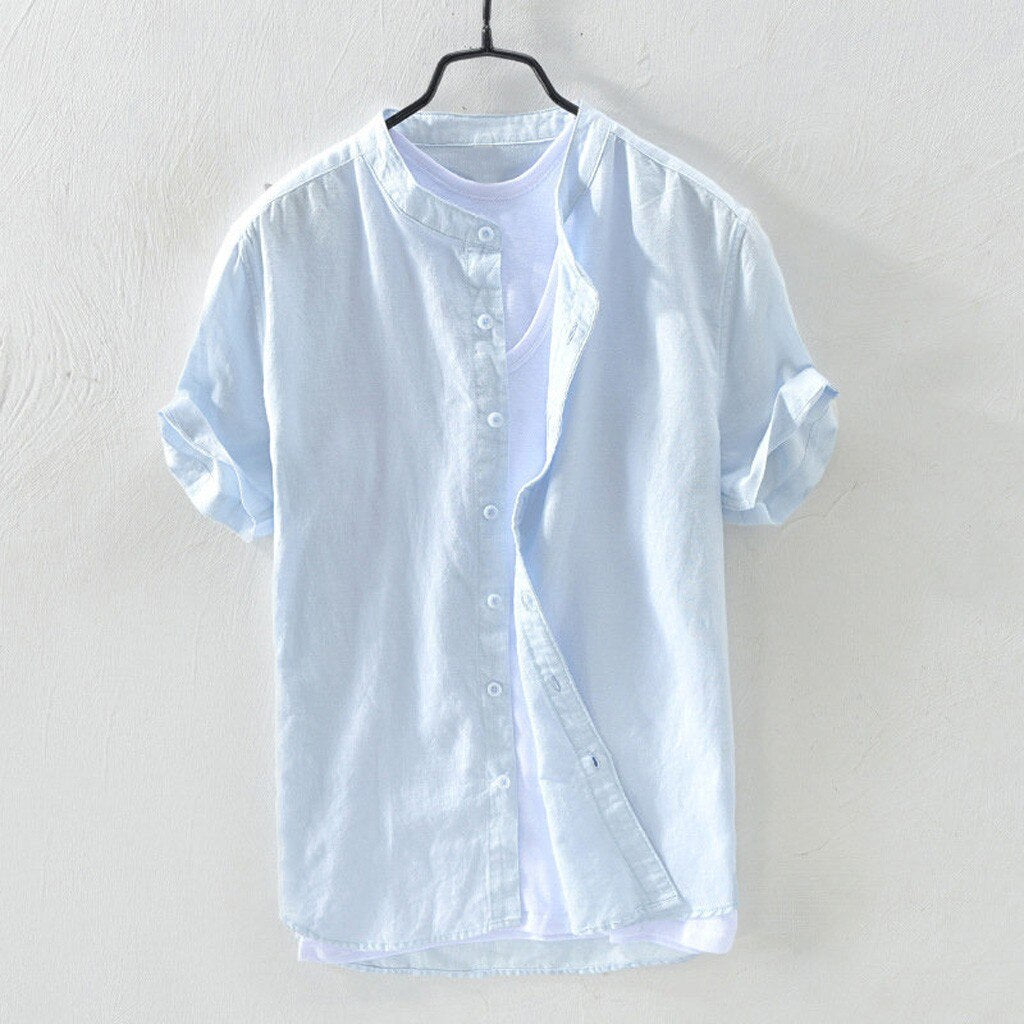 Baggy Cotton Linen Solid Shirt