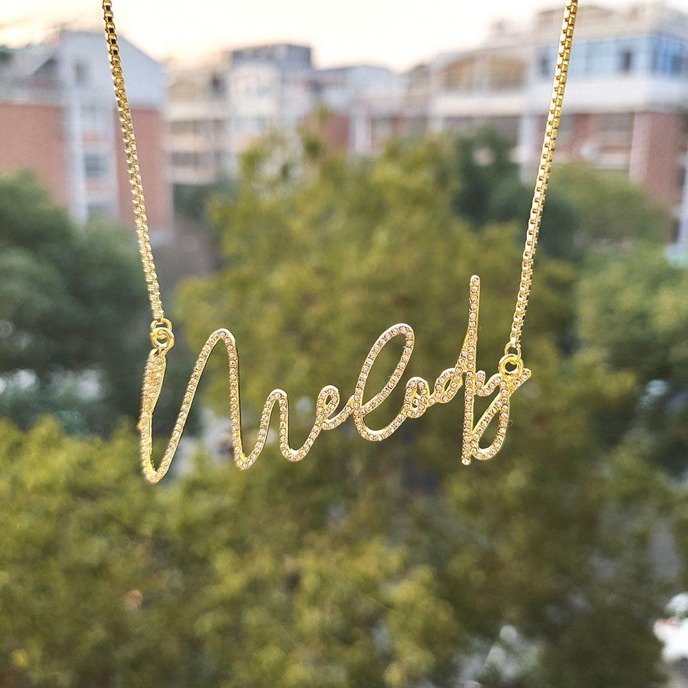Crystal Pendant Letters Necklace