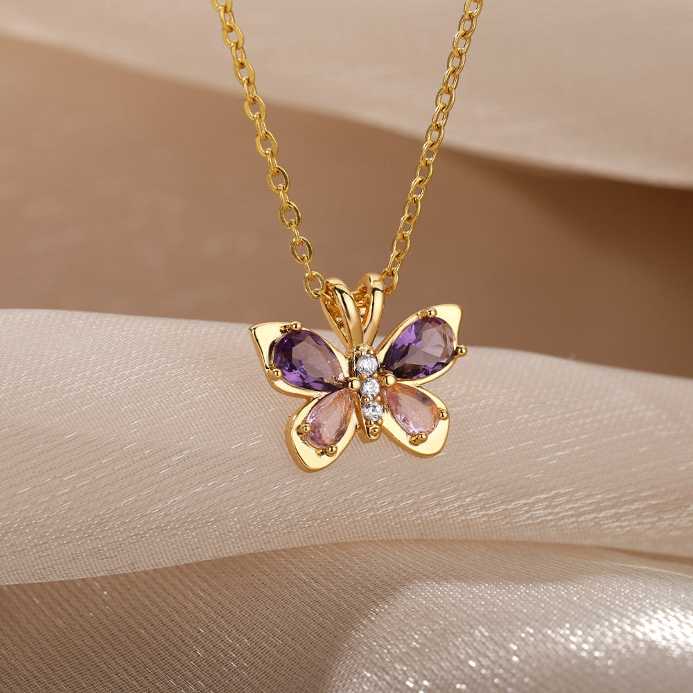 Vintage Butterfly Necklace