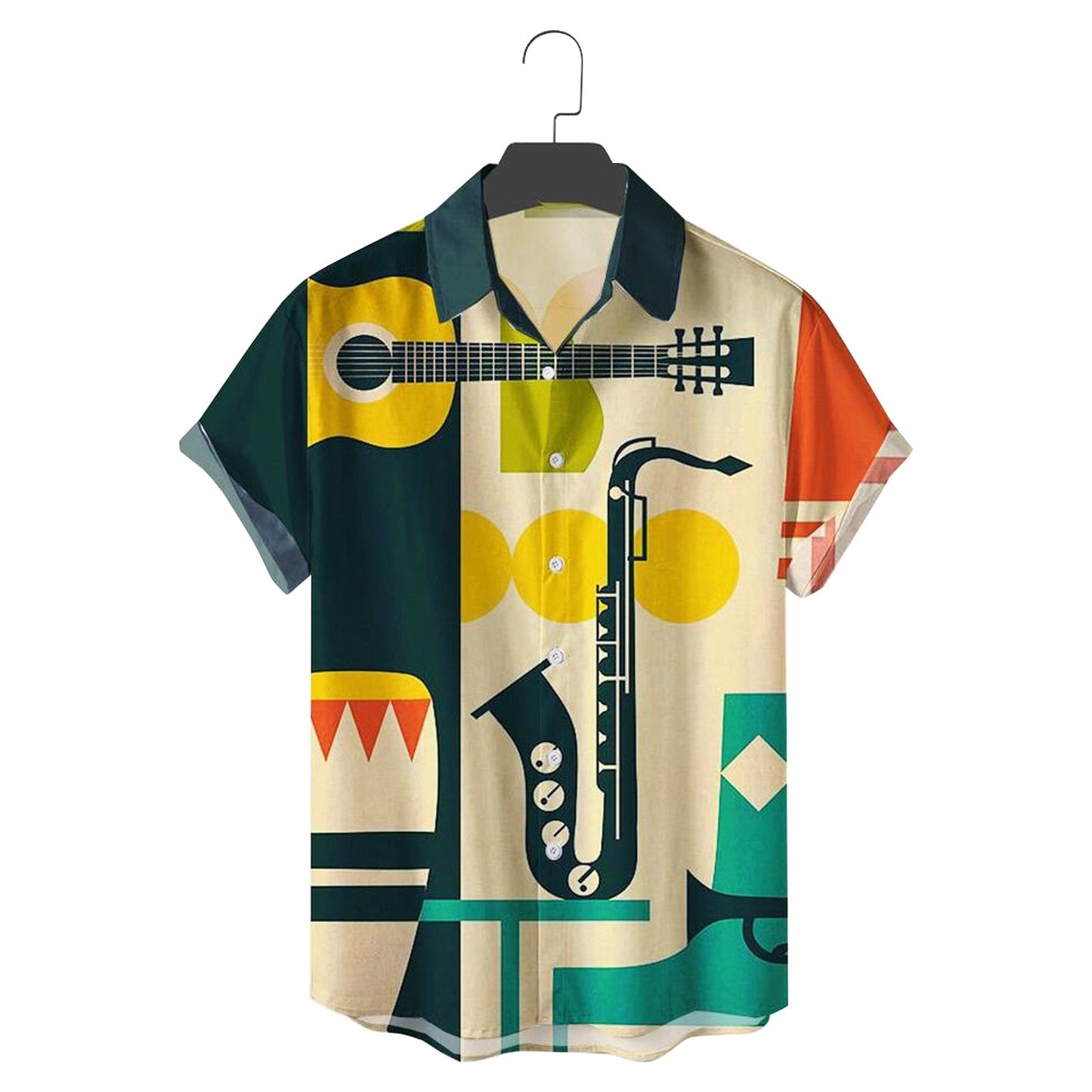 Musical Instruments Printed Short-sleeve Shirt