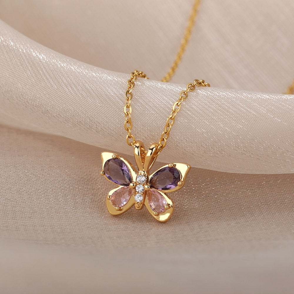 Vintage Butterfly Necklace