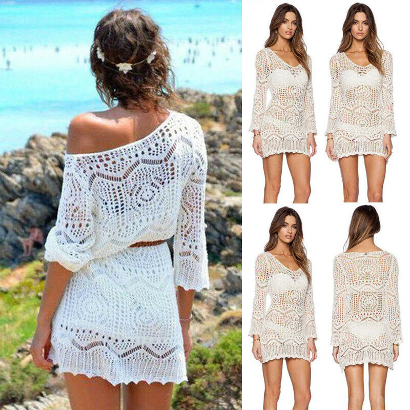 Elegant Sexy Lace Blouses Crochet Bikini Cover-Ups