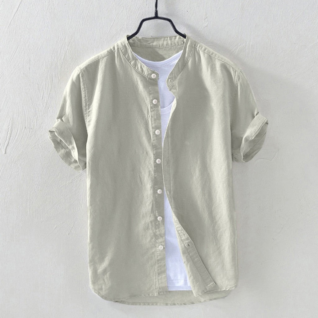 Baggy Cotton Linen Solid Shirt