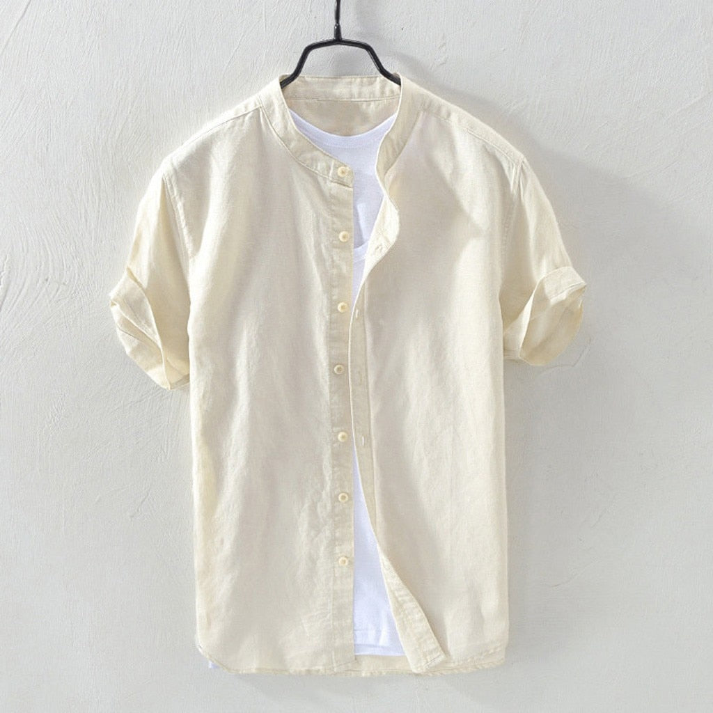 Baggy Cotton Linen Solid Shirt