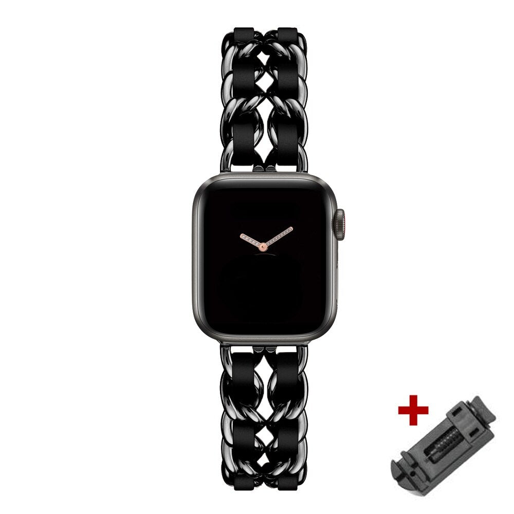 Women Gold Wristband for Apple Watch