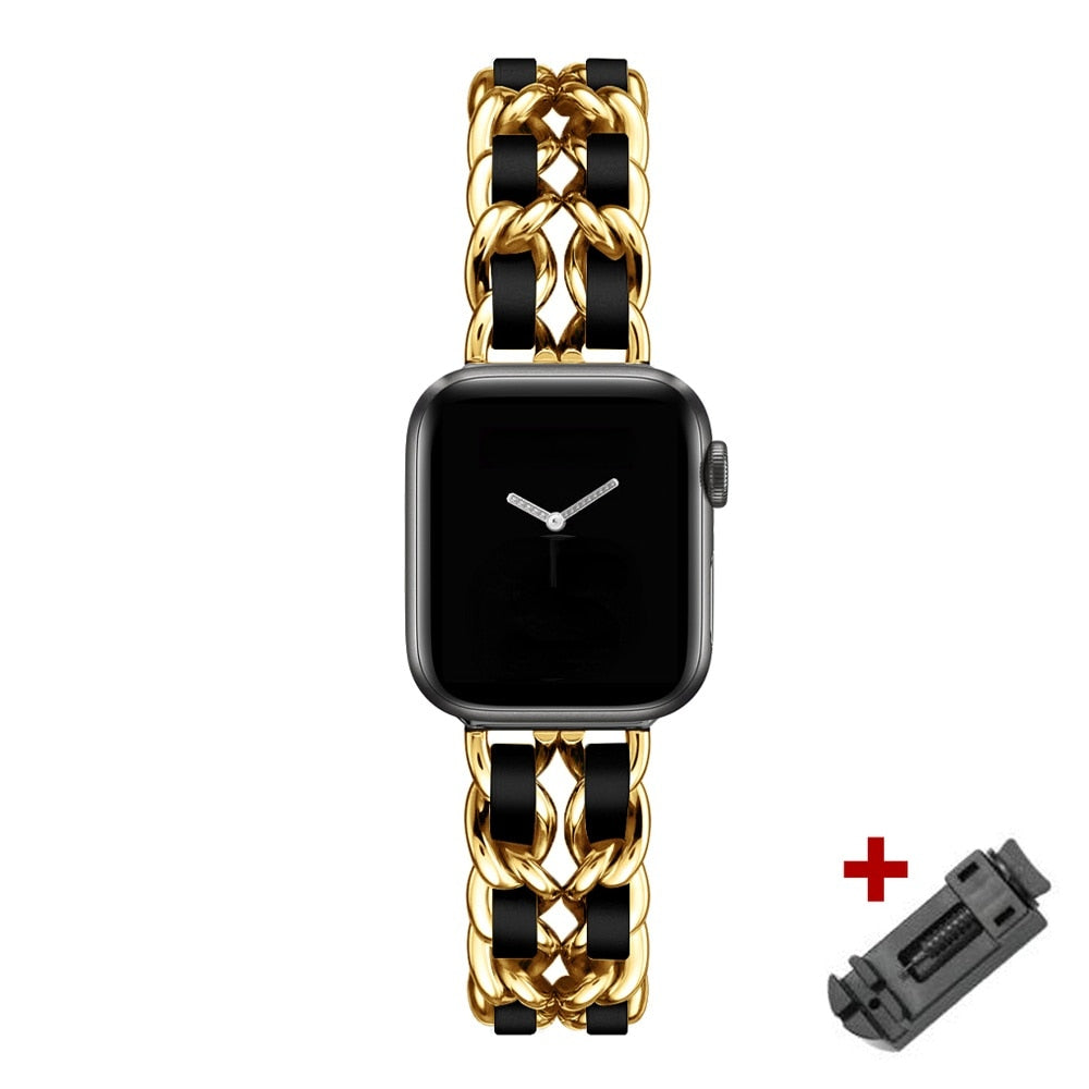 Women Gold Wristband for Apple Watch