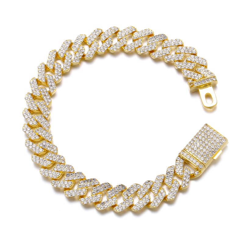 Hip Hop Bling Iced Gold Color Bracelets