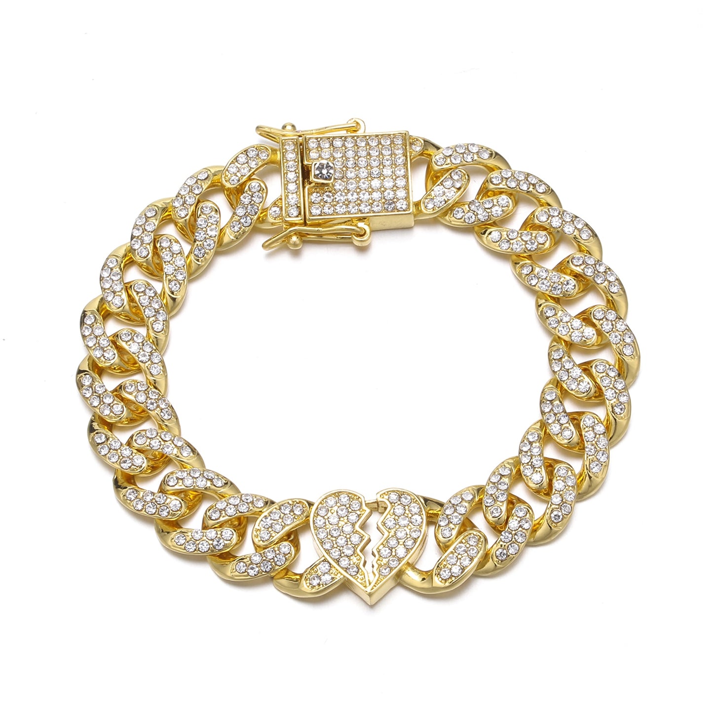 Hip Hop Bling Iced Gold Color Bracelets